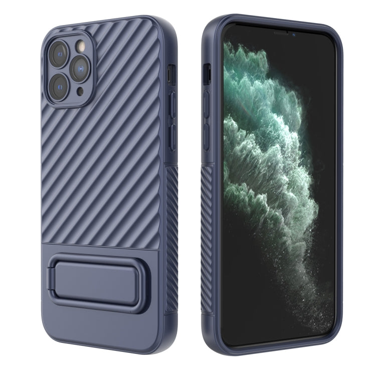 For iPhone 11 Pro Wavy Texture TPU Phone Case with Lens Film