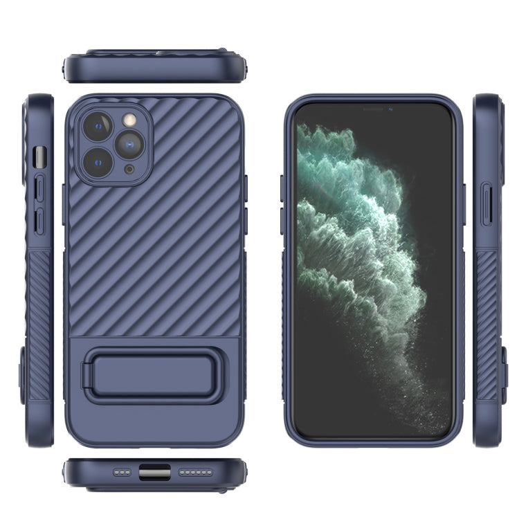 For iPhone 11 Pro Wavy Texture TPU Phone Case with Lens Film