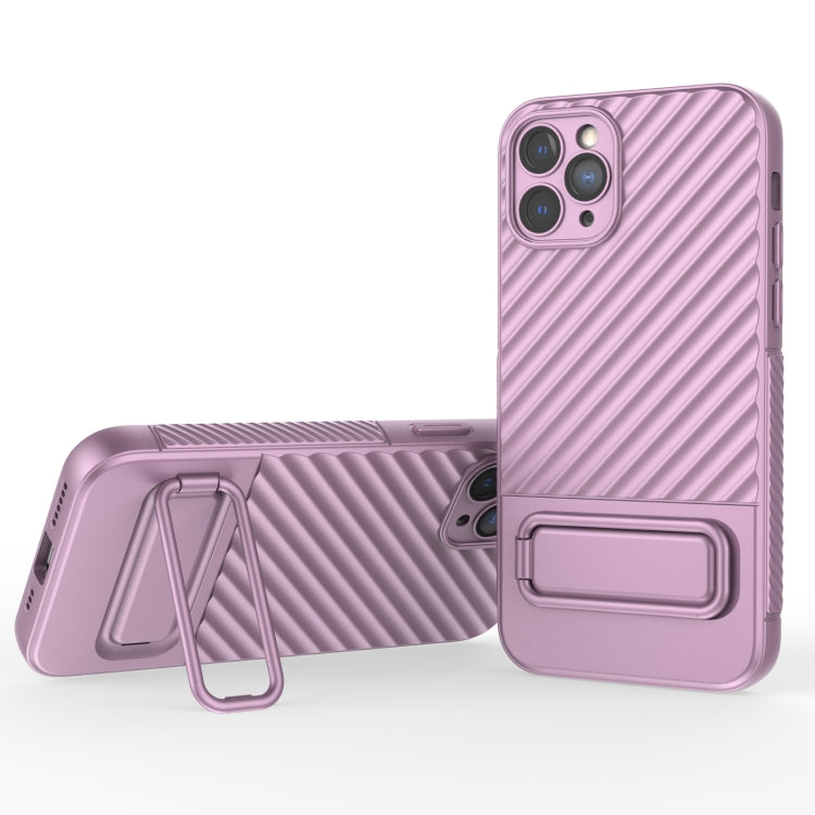 For iPhone 11 Pro Wavy Texture TPU Phone Case with Lens Film