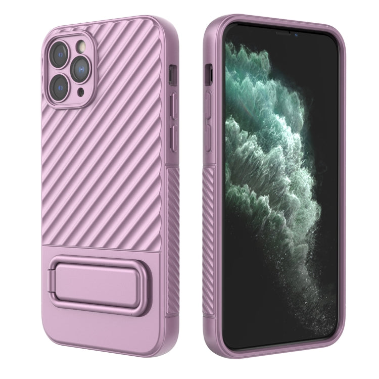 For iPhone 11 Pro Wavy Texture TPU Phone Case with Lens Film