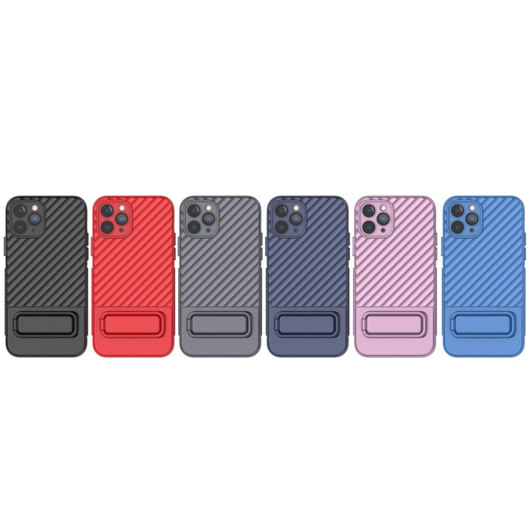 For iPhone 11 Pro Wavy Texture TPU Phone Case with Lens Film