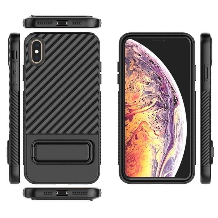 For iPhone XS Max Wavy Texture TPU Phone Case with Lens Film