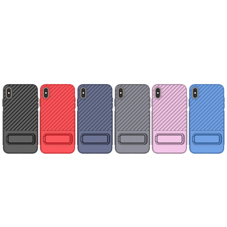 For iPhone XS Max Wavy Texture TPU Phone Case with Lens Film