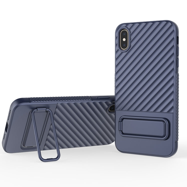 For iPhone XS Max Wavy Texture TPU Phone Case with Lens Film