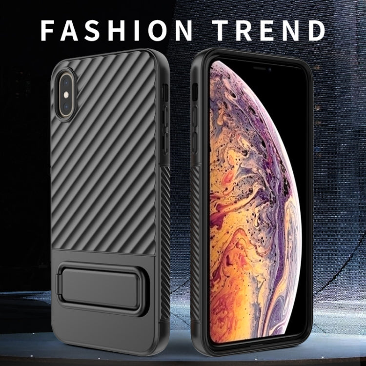 For iPhone XS Max Wavy Texture TPU Phone Case with Lens Film