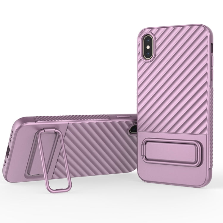 For iPhone XS Max Wavy Texture TPU Phone Case with Lens Film