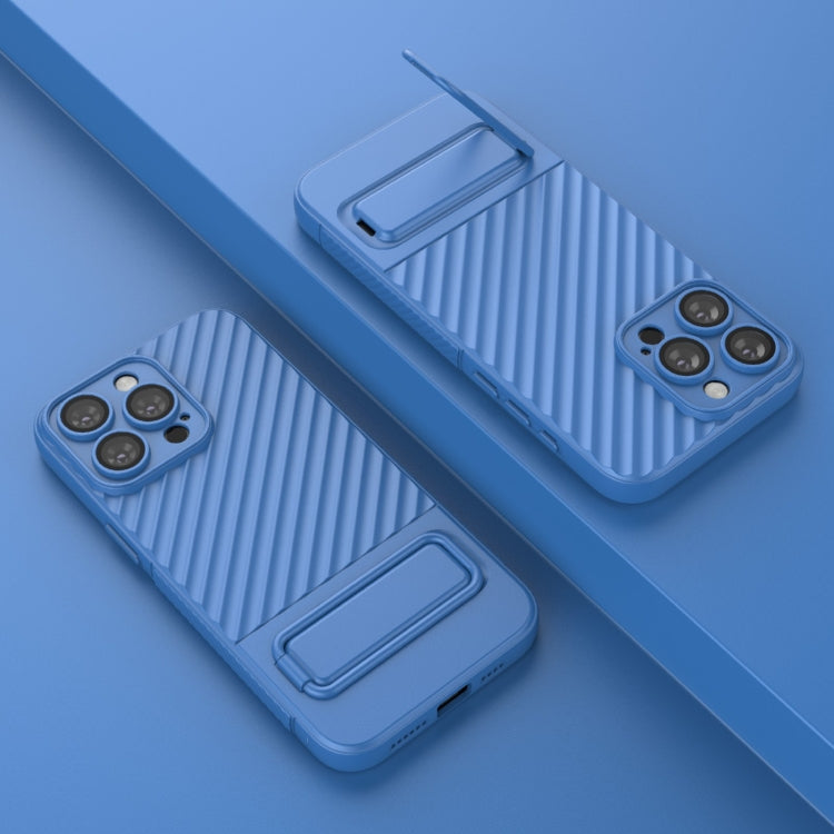 For iPhone 15 Pro Max Wavy Texture TPU Phone Case with Lens Film