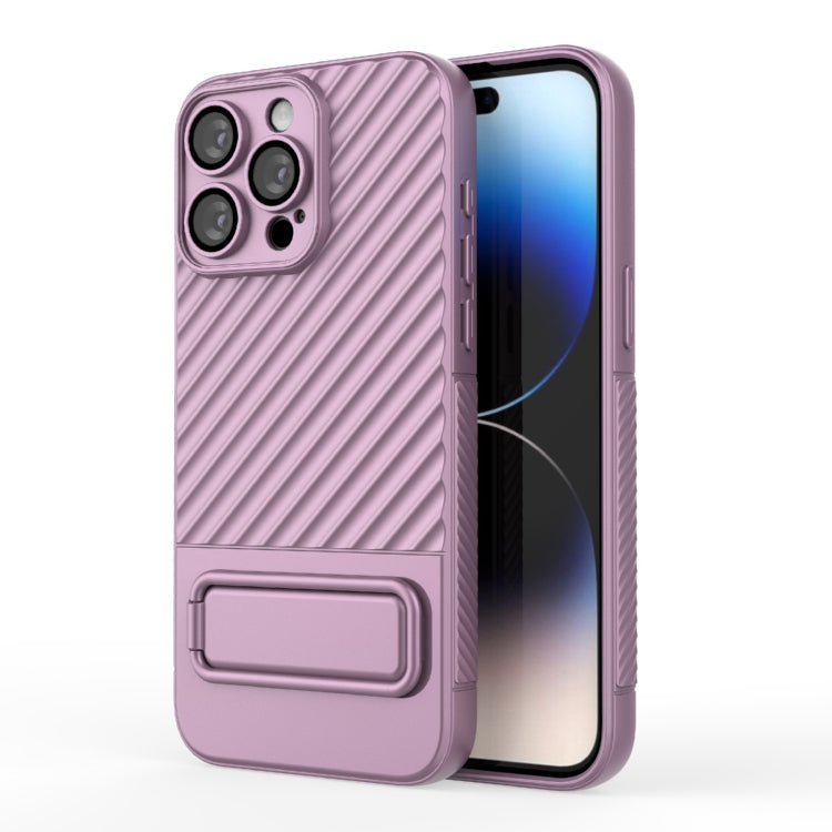 For iPhone 15 Pro Max Wavy Texture TPU Phone Case with Lens Film