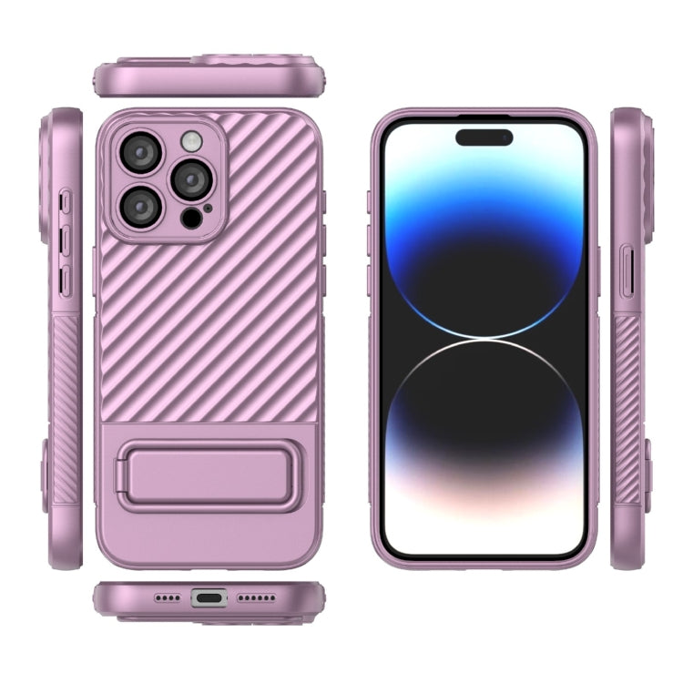 For iPhone 15 Pro Max Wavy Texture TPU Phone Case with Lens Film