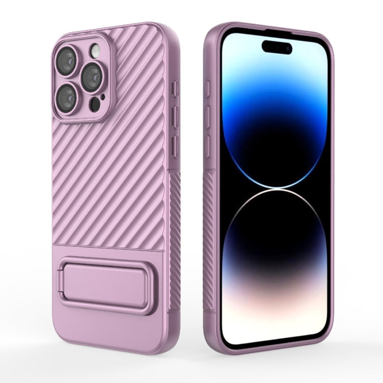 For iPhone 15 Pro Max Wavy Texture TPU Phone Case with Lens Film