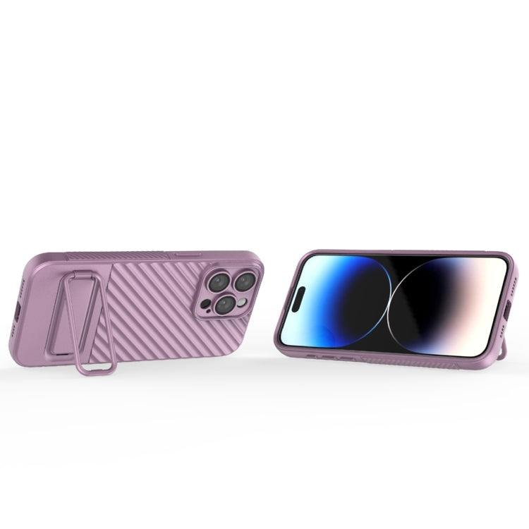 For iPhone 15 Pro Max Wavy Texture TPU Phone Case with Lens Film