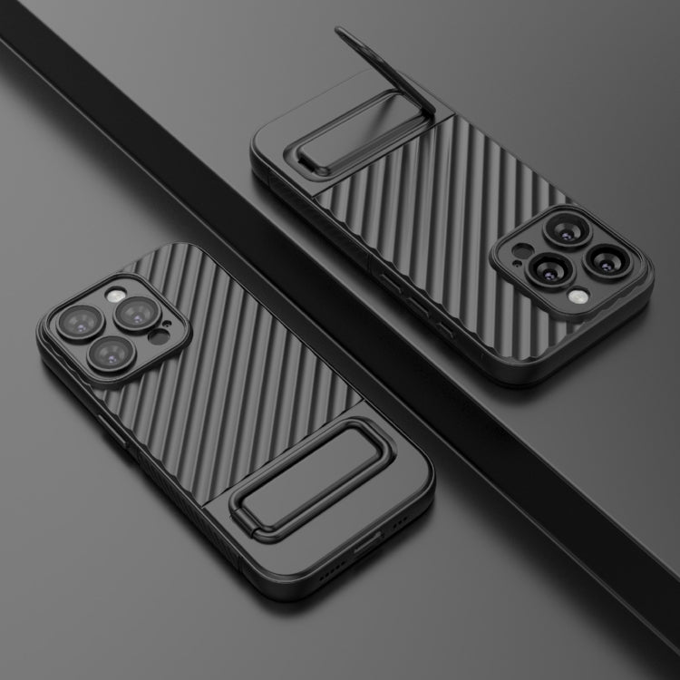 For iPhone 15 Pro Wavy Texture TPU Phone Case with Lens Film