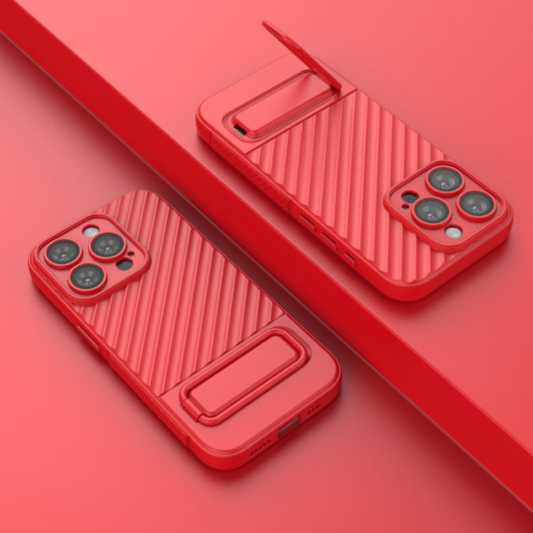 For iPhone 15 Pro Wavy Texture TPU Phone Case with Lens Film
