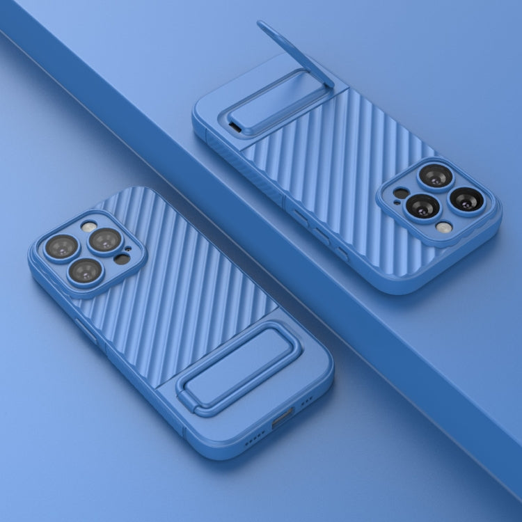 For iPhone 15 Pro Wavy Texture TPU Phone Case with Lens Film