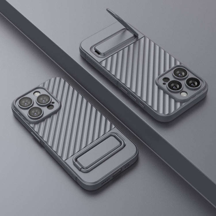 For iPhone 15 Pro Wavy Texture TPU Phone Case with Lens Film