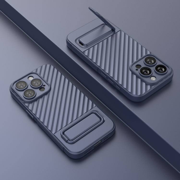 For iPhone 15 Pro Wavy Texture TPU Phone Case with Lens Film