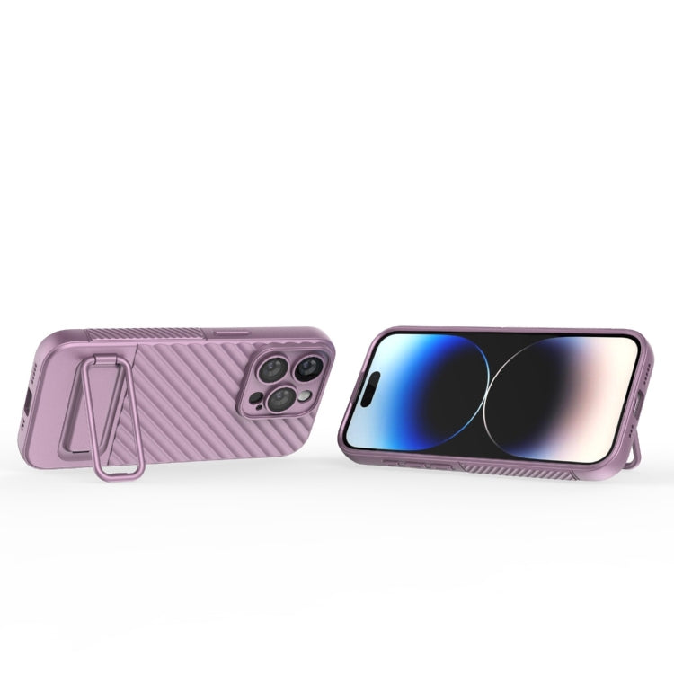 For iPhone 15 Pro Wavy Texture TPU Phone Case with Lens Film