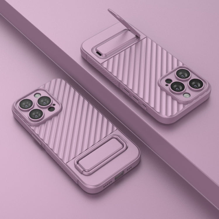 For iPhone 15 Pro Wavy Texture TPU Phone Case with Lens Film