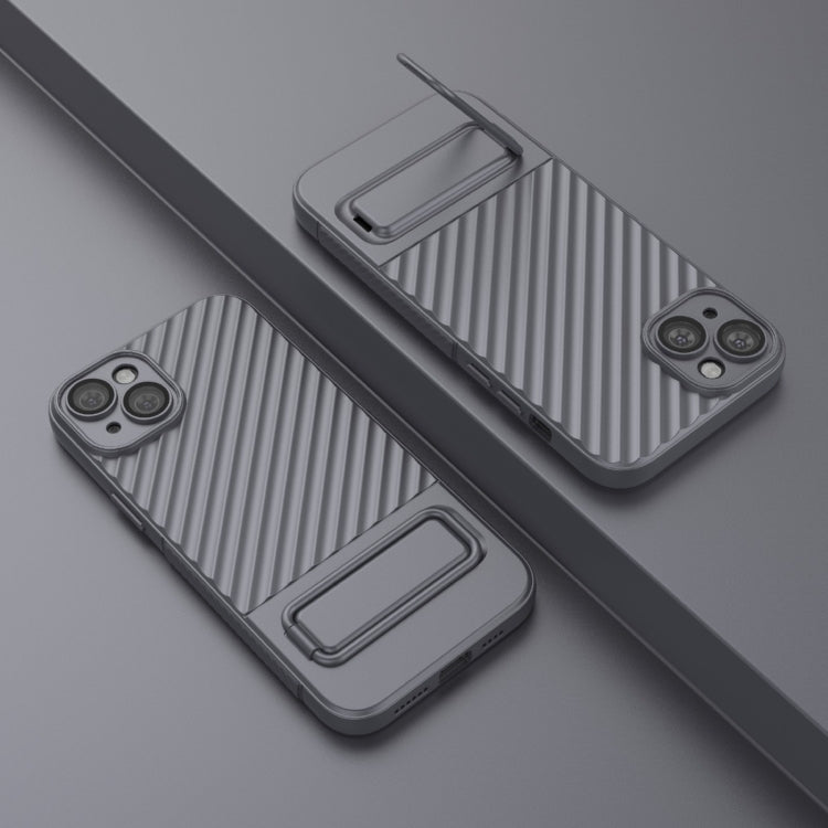 For iPhone 15 Plus Wavy Texture TPU Phone Case with Lens Film