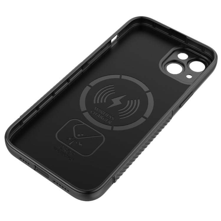 For iPhone 15 Plus Wavy Texture TPU Phone Case with Lens Film