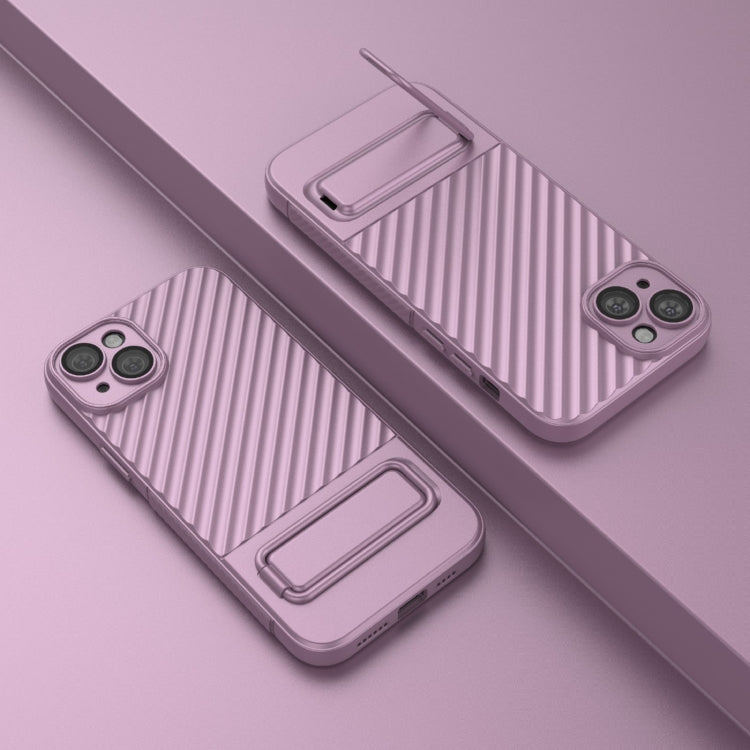 For iPhone 15 Plus Wavy Texture TPU Phone Case with Lens Film