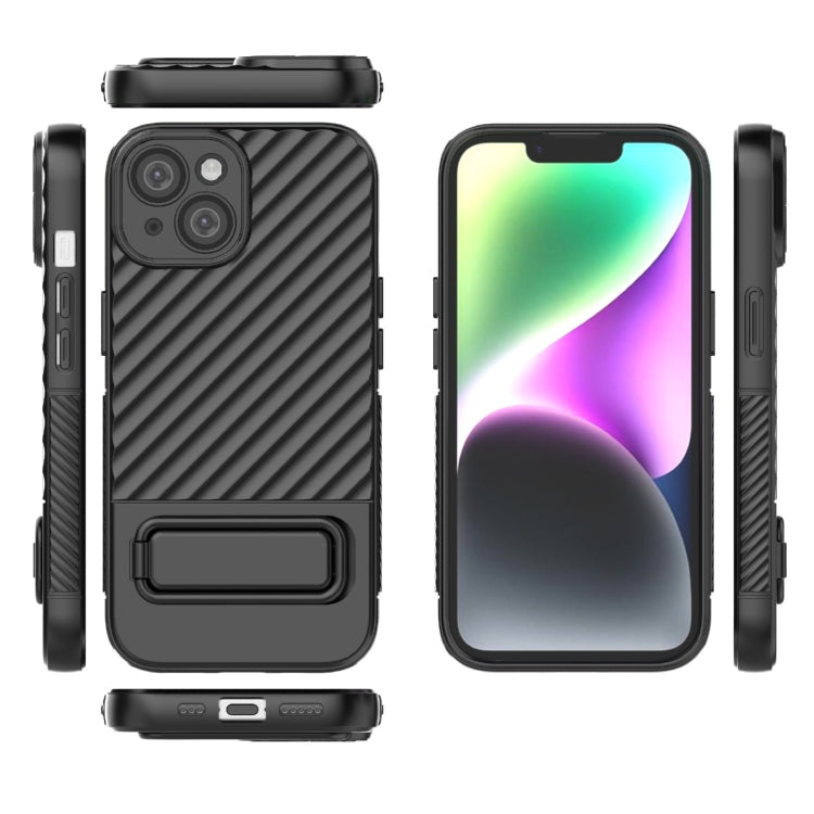 For iPhone 15 Wavy Texture TPU Phone Case with Lens Film