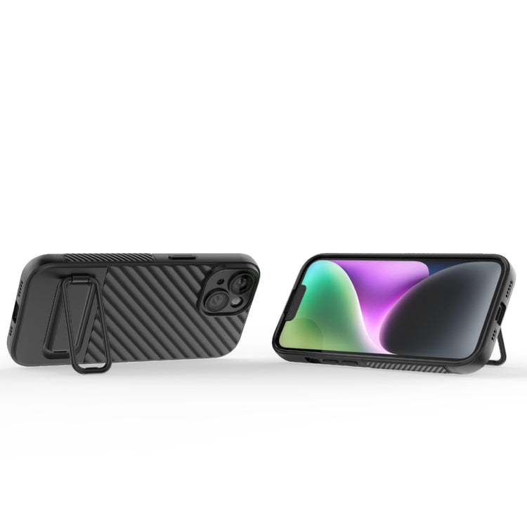 For iPhone 15 Wavy Texture TPU Phone Case with Lens Film