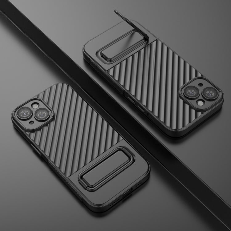 For iPhone 15 Wavy Texture TPU Phone Case with Lens Film