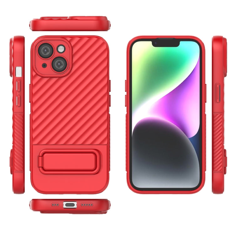 For iPhone 15 Wavy Texture TPU Phone Case with Lens Film