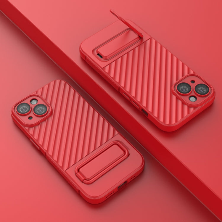 For iPhone 15 Wavy Texture TPU Phone Case with Lens Film
