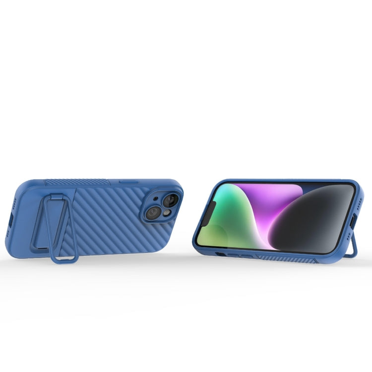 For iPhone 15 Wavy Texture TPU Phone Case with Lens Film