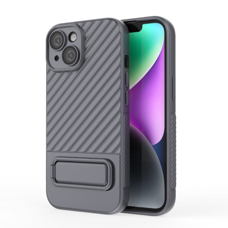 For iPhone 15 Wavy Texture TPU Phone Case with Lens Film