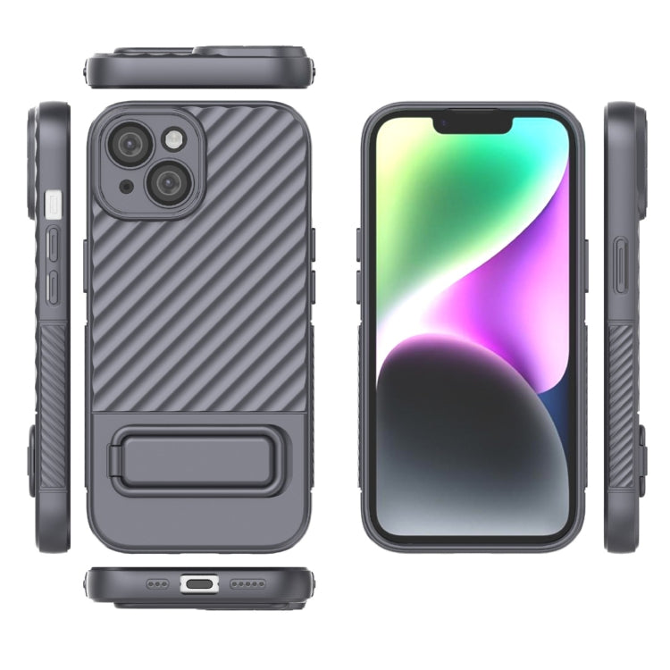 For iPhone 15 Wavy Texture TPU Phone Case with Lens Film