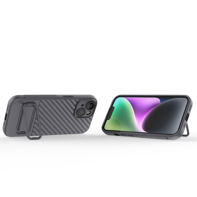 For iPhone 15 Wavy Texture TPU Phone Case with Lens Film