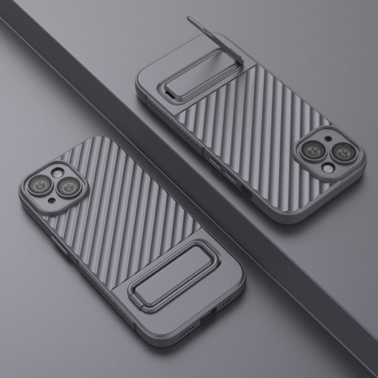 For iPhone 15 Wavy Texture TPU Phone Case with Lens Film