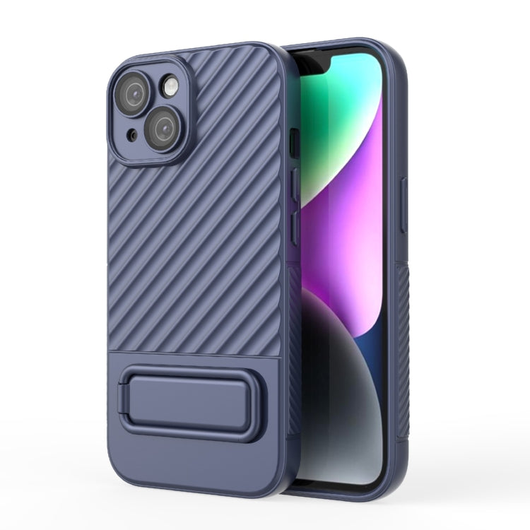 For iPhone 15 Wavy Texture TPU Phone Case with Lens Film