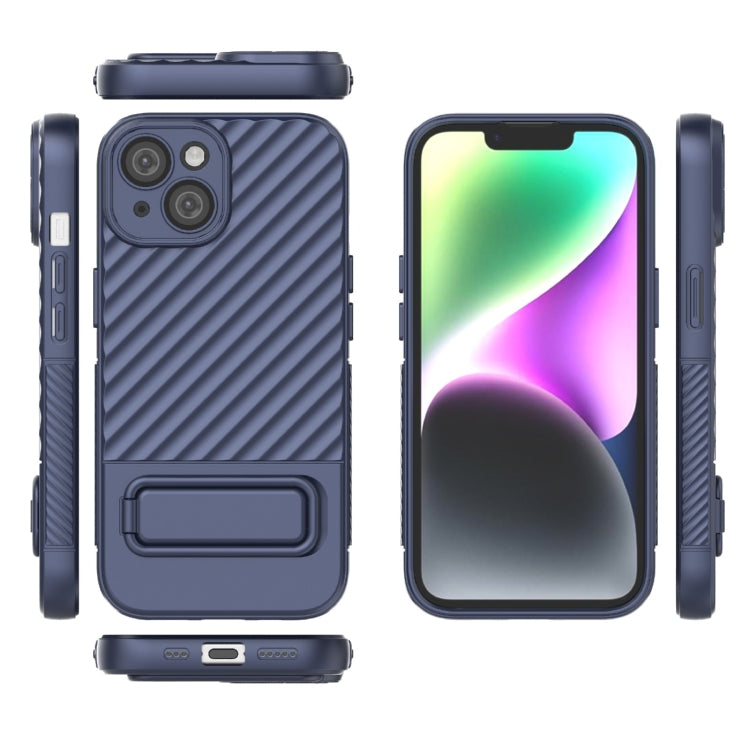 For iPhone 15 Wavy Texture TPU Phone Case with Lens Film