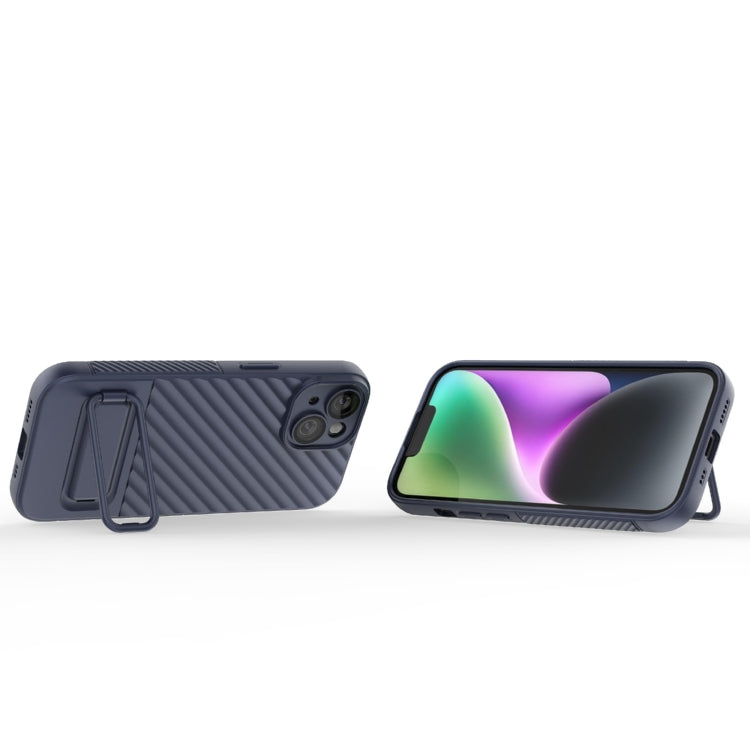 For iPhone 15 Wavy Texture TPU Phone Case with Lens Film