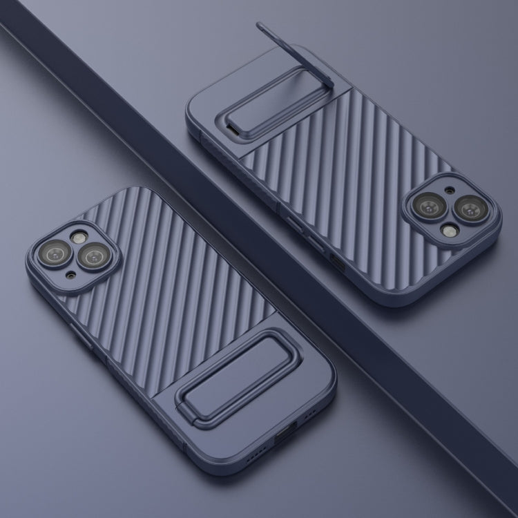 For iPhone 15 Wavy Texture TPU Phone Case with Lens Film