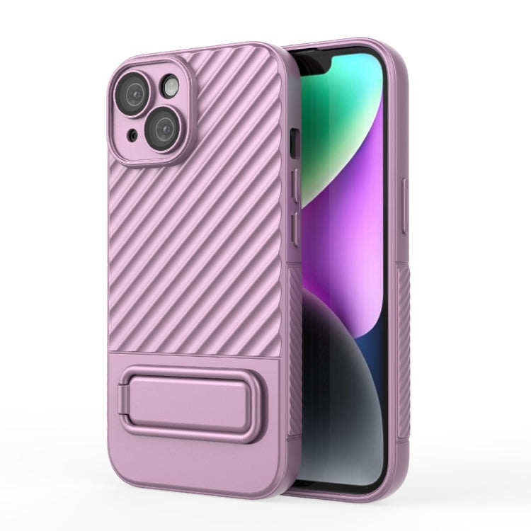 For iPhone 15 Wavy Texture TPU Phone Case with Lens Film