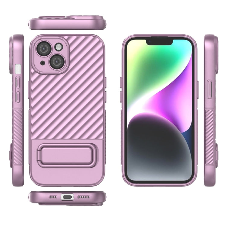 For iPhone 15 Wavy Texture TPU Phone Case with Lens Film
