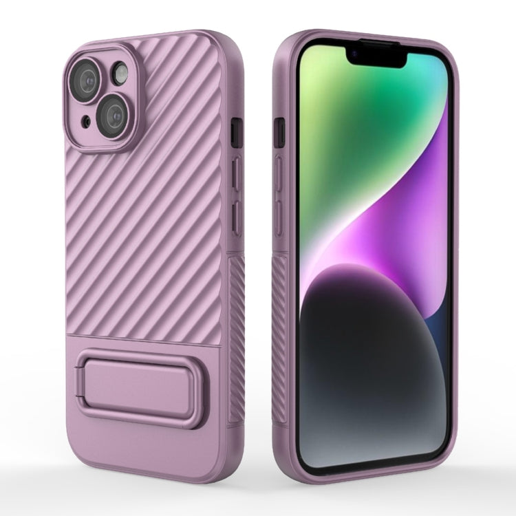 For iPhone 15 Wavy Texture TPU Phone Case with Lens Film