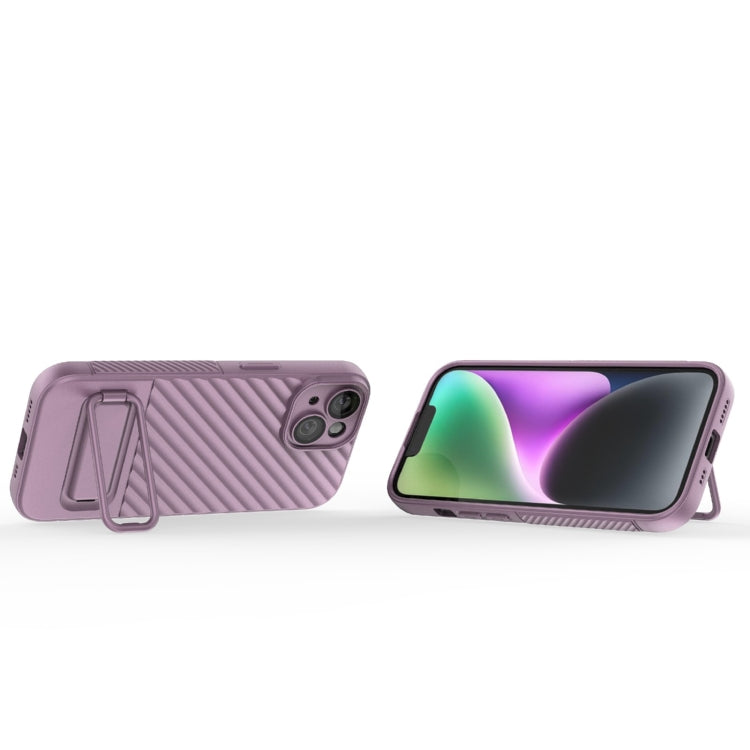 For iPhone 15 Wavy Texture TPU Phone Case with Lens Film