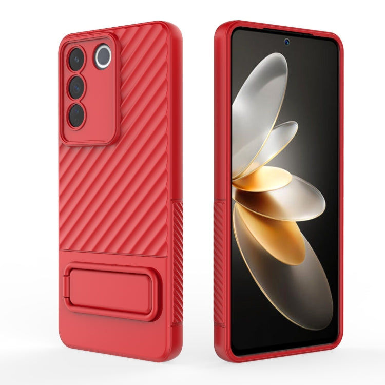 For vivo S16e Wavy Texture TPU Phone Case with Lens Film