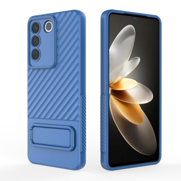 For vivo S16e Wavy Texture TPU Phone Case with Lens Film