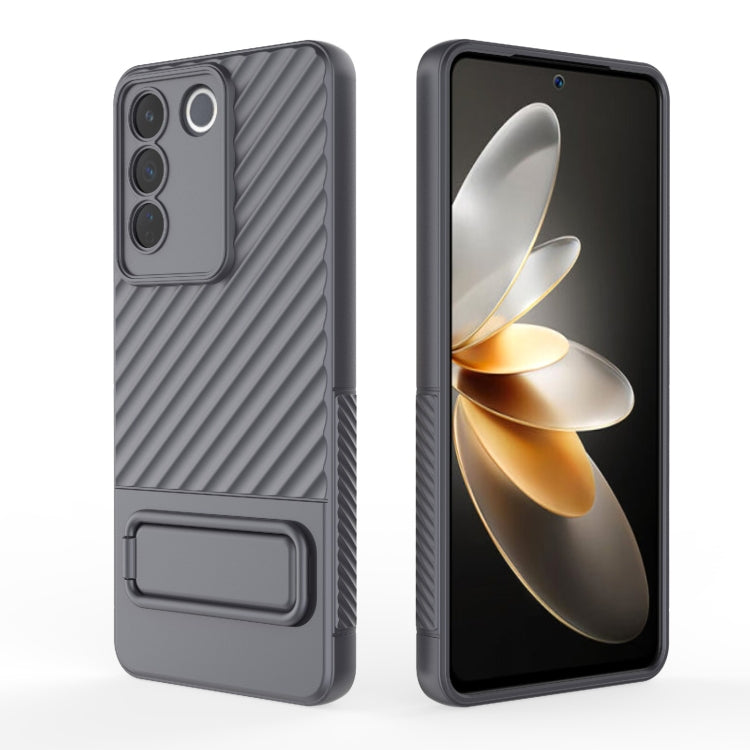 For vivo S16e Wavy Texture TPU Phone Case with Lens Film