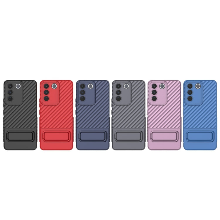 For vivo S16e Wavy Texture TPU Phone Case with Lens Film