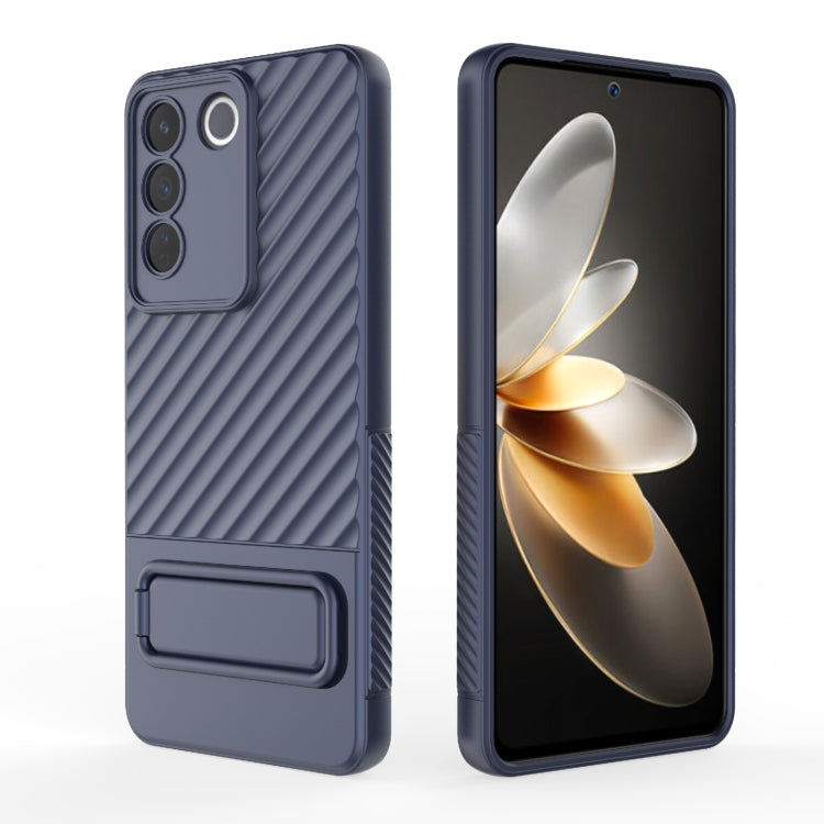 For vivo S16e Wavy Texture TPU Phone Case with Lens Film