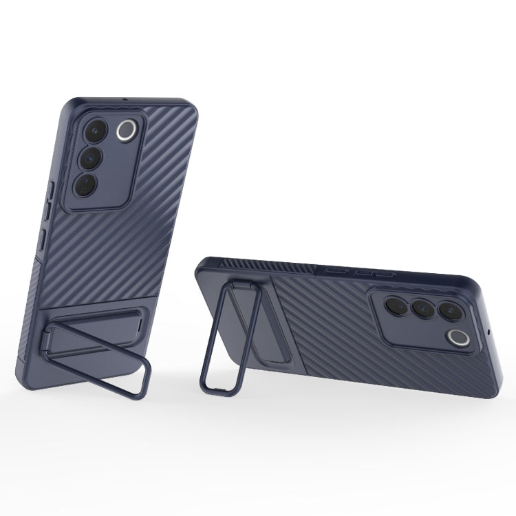 For vivo S16e Wavy Texture TPU Phone Case with Lens Film