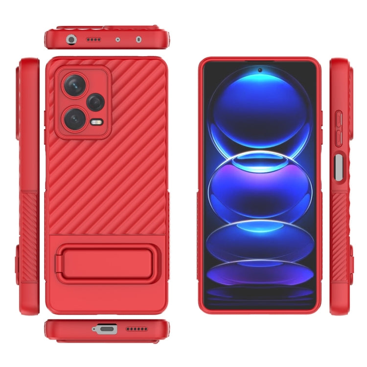 For Xiaomi Redmi Note 12 Pro+ Global Wavy Texture TPU Phone Case with Lens Film
